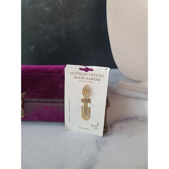 Austrian Crystal Book Marker 24k GP Book Marker - Picture 1 of 10
